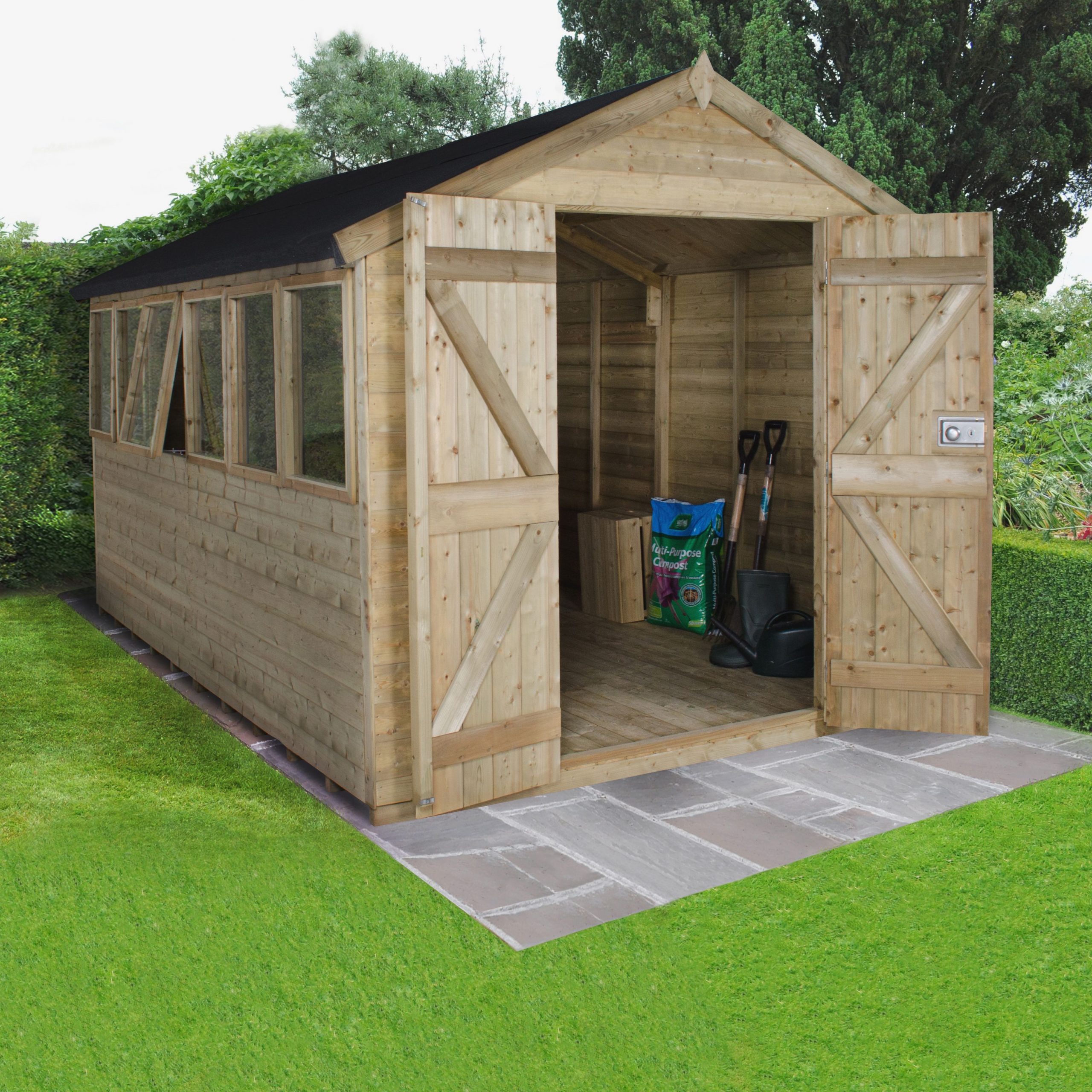 12x8 Forest Apex roof Tongue &  groove Wooden Shed