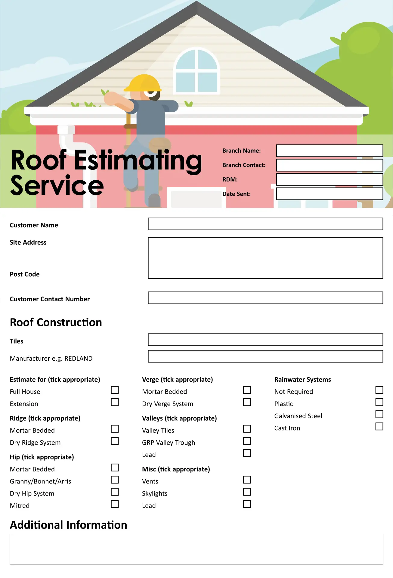 9 Best Roofing Estimate Templates Printable
