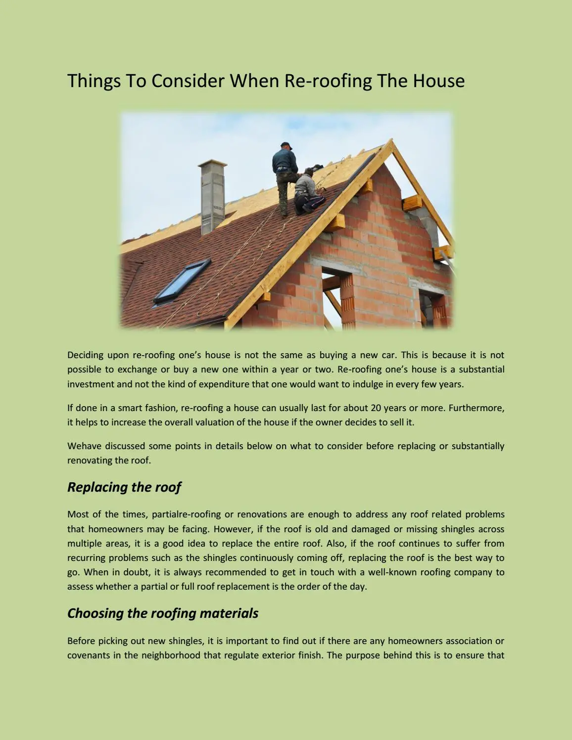 Can You Finance Roof Replacement in Getting A New Roof ...