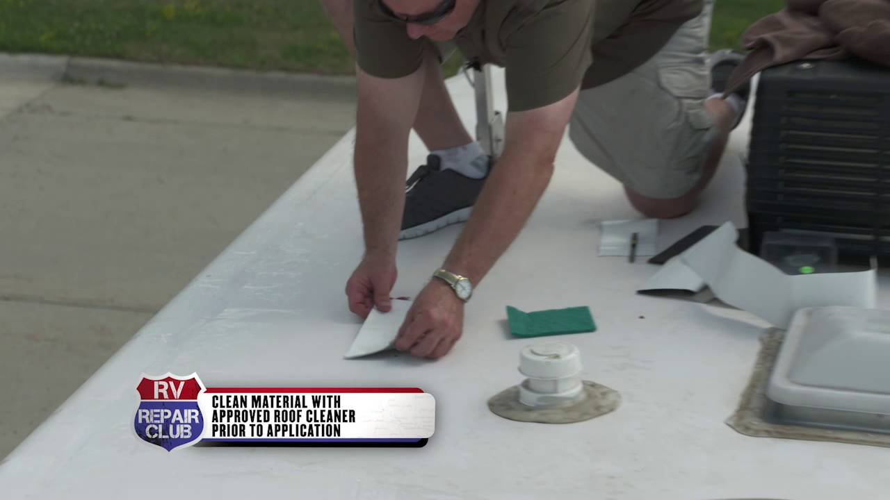 Fixing A Hole In A TPO RV Roof With A Rubber Patch