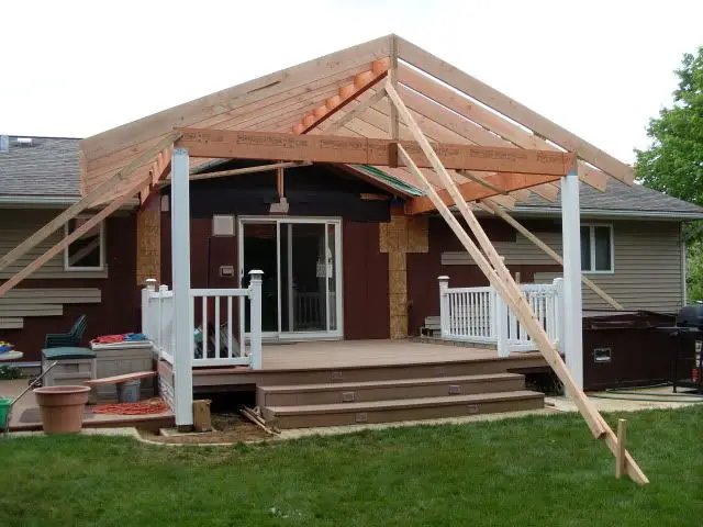 How to build a porch roof frame