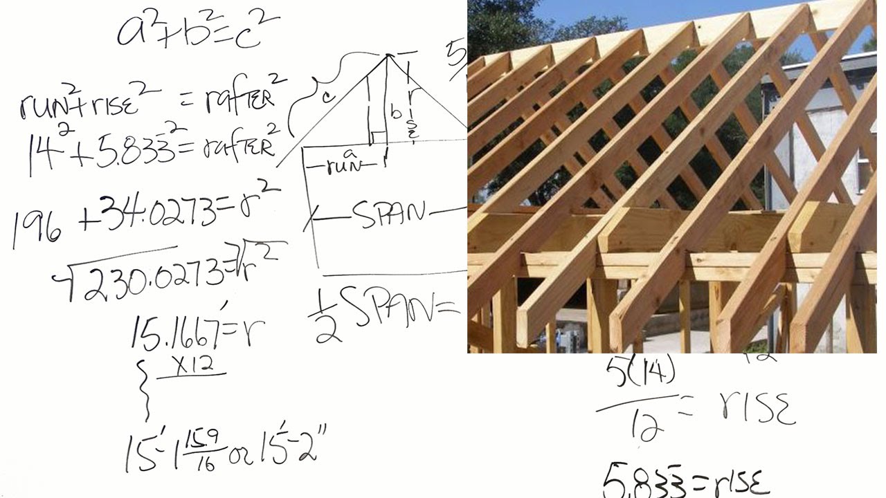How to calculate the length of roof rafters (captioned ...
