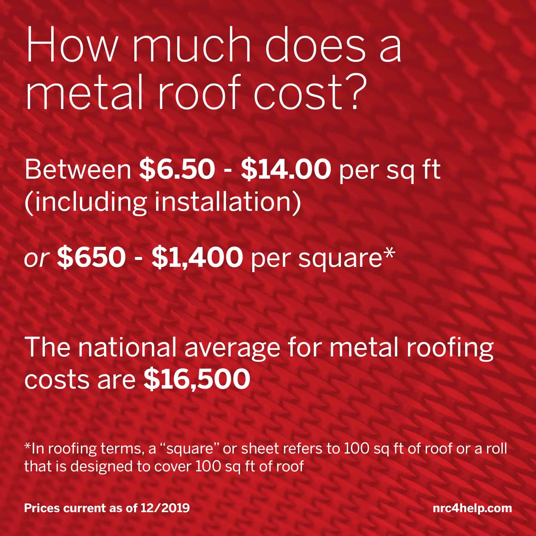 Metal Roof Cost Pricing Guide (As of September 2020)