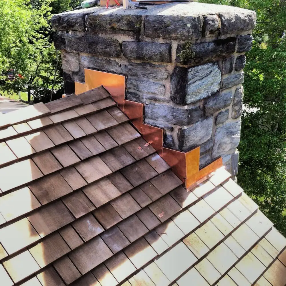 New Cedar Shake roofing with Copper counter