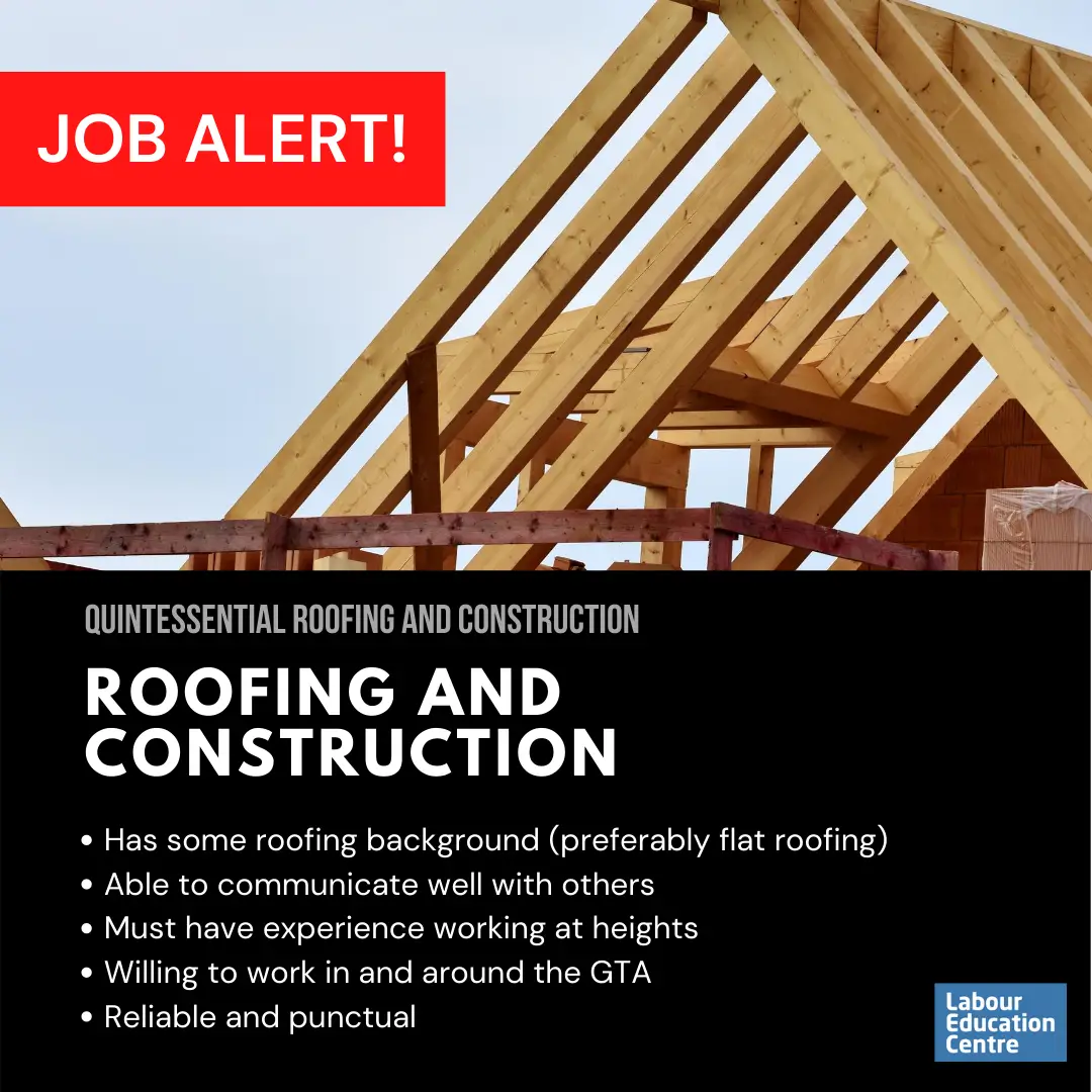 Now Hiring: Roofing &  Construction