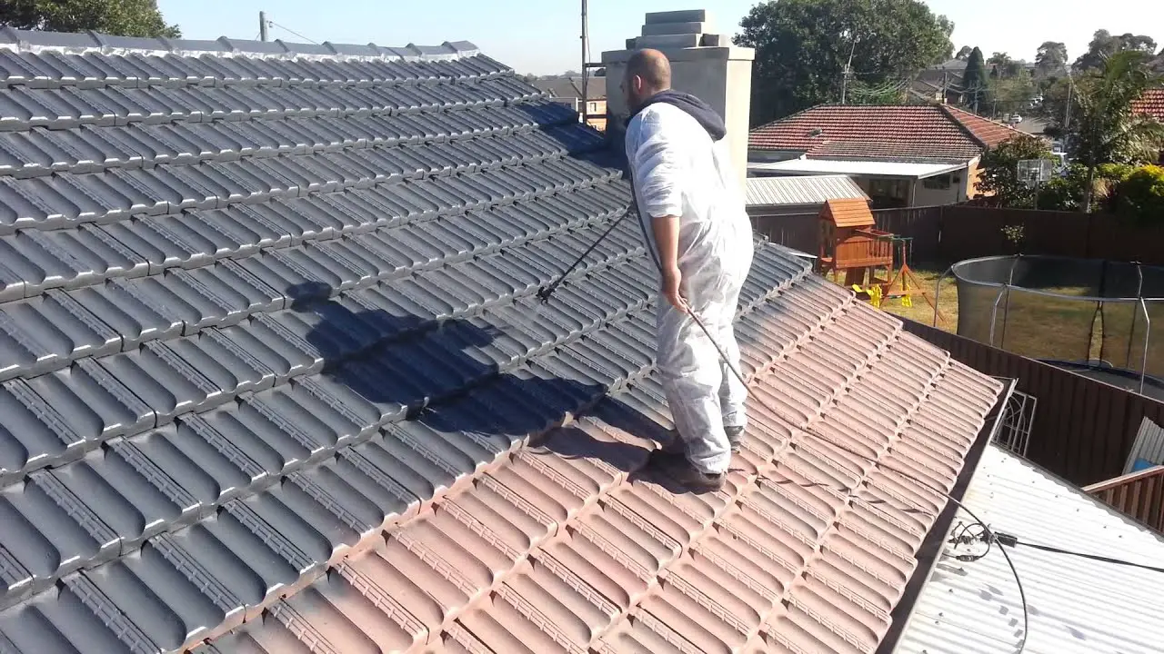 Painting Terracotta Roof Tiles Step 4 applying Dulux Paint ...