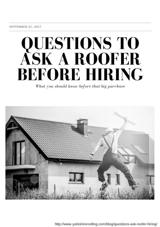 Questions to ask a roofer before hiring