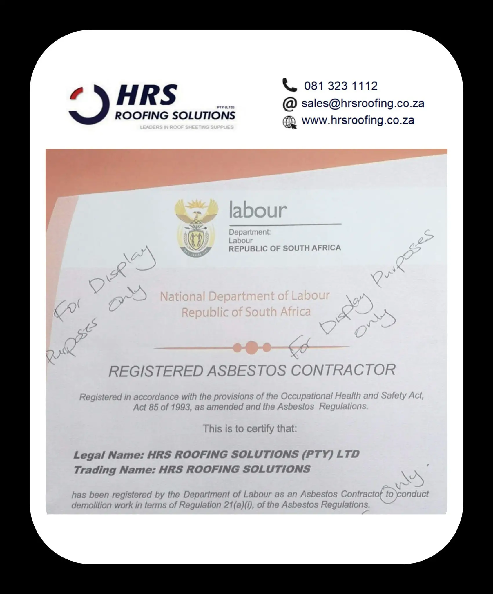 registered Asbestos Contractor cape Town roofing contractors cape Town