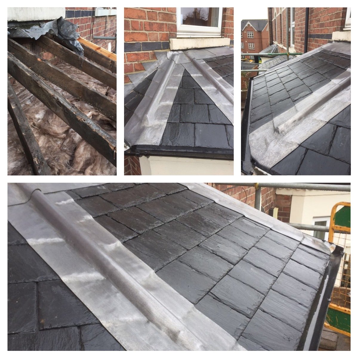 Replacing an old bay roof with new Spanish slate ...