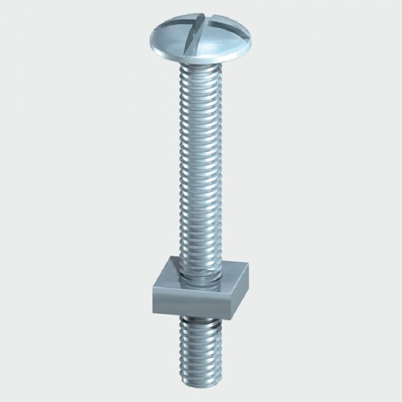 Roofing Bolts &  Square Nuts M6 x 25mm (Bag of 10)