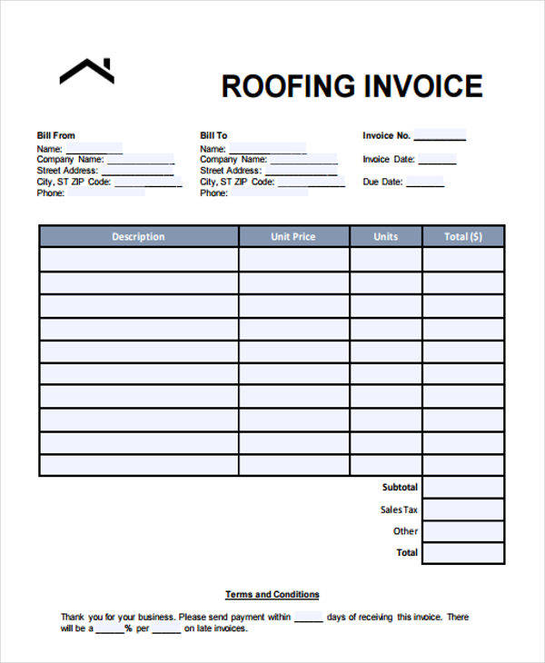 Roofing Estimate Templates