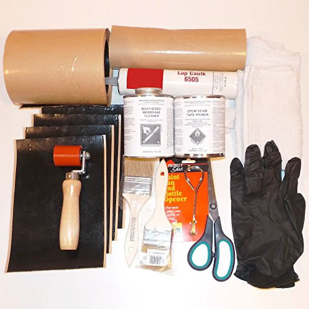 Rubber Roof Repair Kit: Tools + Materials + Cleaner + EPDM Primer ...