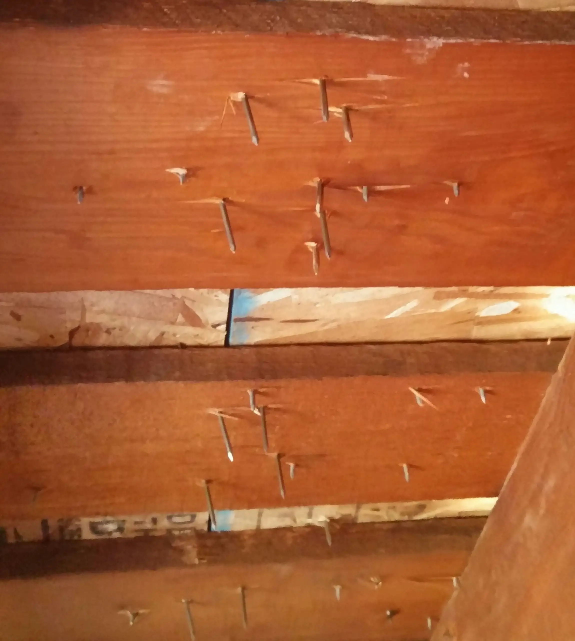 Should roofing nails be visible in the attic?