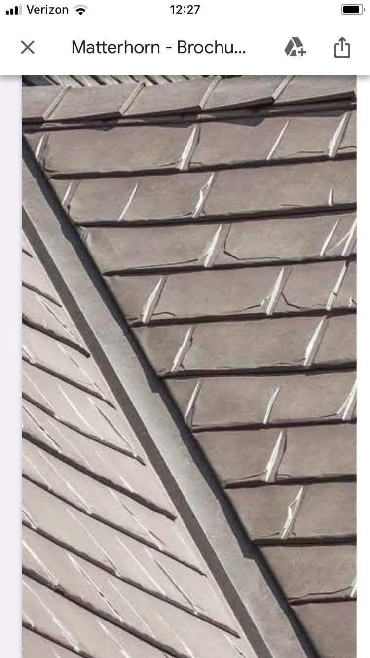 Slate look metal roof