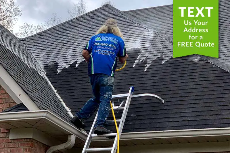 Soft Wash Roof Cleaning Stain Removal in the Huntsville
